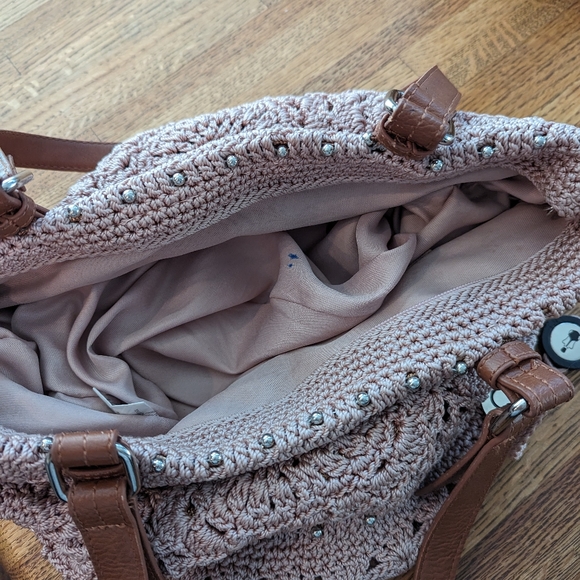 The Sak Silverlake Crochet Tote In Mauve - Picture 6 of 6